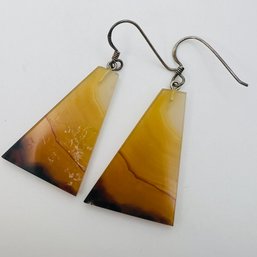 AGATE, Sterling Natural Drop Earrings 8.40 G