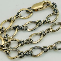 Sterling Figaro Chain Bracelet. 5.2g
