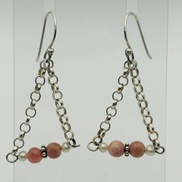 Sterling Multi Gem Dangle Earrings. 2.9g