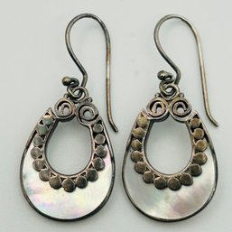 Sterling Mother Of Pearl Earrings. 4.5g