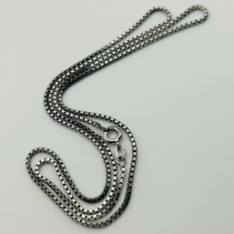 Sterling Box Chain Necklace. 3.8g