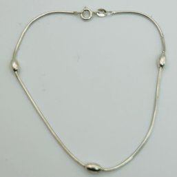 Signed Sterling Round Snake Chain Bracelet. 3.3g