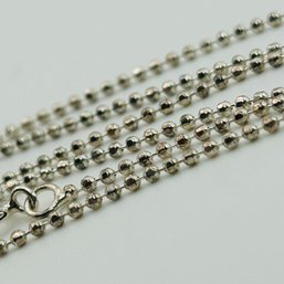 Sterling Bead Chain Necklace. 2.9g