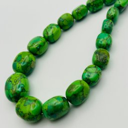 Sterling Mojave Green Turquoise Necklace. 63.3g