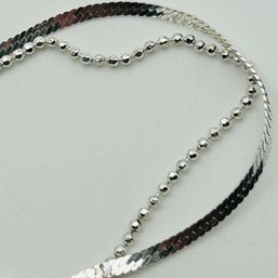 Italy Sterling Bead Chain Snake Chain Bracelet. 2.2g