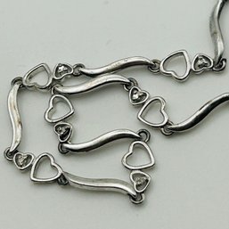 Sterling Sapphire Heart Bracelet. 3.9g