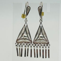 Sterling Filigree Dangle Earrings. 5.9g