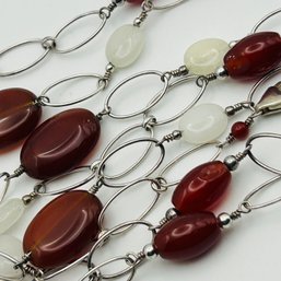 Sterling Multi Gem Necklace. 31.7g