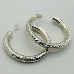 Signed Sterling Half Hoop Earrings. 11.3g