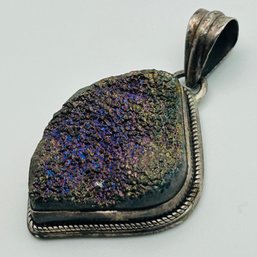 Sterling Druzy Quartz Pendant. 12.4g