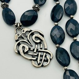 Sterling Sodalite Love Bird Necklace. 37.3g
