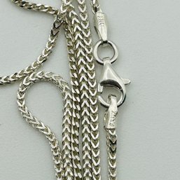 Signed Italy Sterling Wheat Chain Necklace. 5.0g