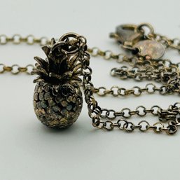 Dyadema Italy Sterling Pineapple Pendant Necklace. 8.2g