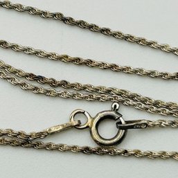 Italy Sterling Rope Chain Necklace. 2.6g