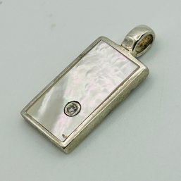 Signed White Ice Sterling Multi Stone Pendant. 3.7g