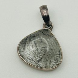 Sterling Black Rutile Quartz Pendant. 5.0g