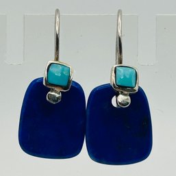 Sterling Multi-Stone Dangle Earrings 2.9g