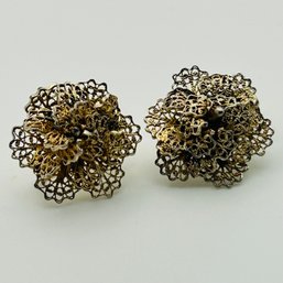 Sterling Filigree Screw On Earrings5.7g