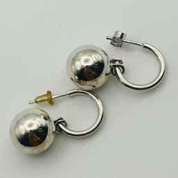 Sterling Half Hoop Dangle Earrings 5.0g