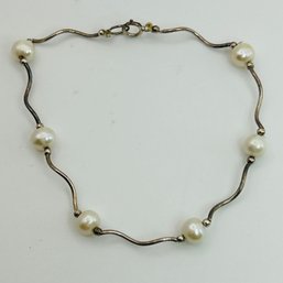 Sterling Pearl Bracelet 2.7g