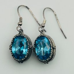 Signed Sterling Rhinestone Earrings 7.4g