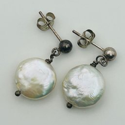 Sterling Mother Of Pearl Earrings 2.9g