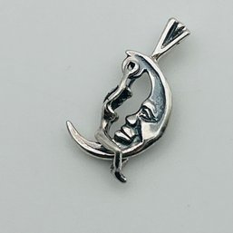 Sterling Woman On Moon Pendant 2.1g