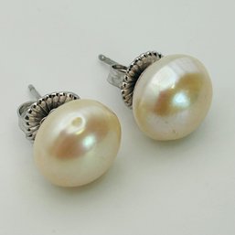 Sterling Pearl Earrings 5.5g