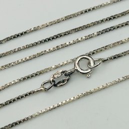 Signed Sterling Box Chain Necklace 1.8g