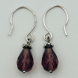 Sterling Bead Dangle Earrings 1.7g