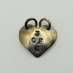 Sterling Heart Engraved 3 Of 6 Sister Charm 1.3g