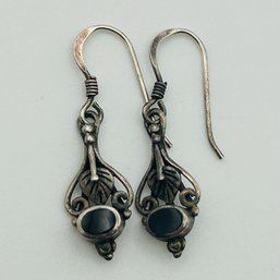 Sterling Southwest Black Stone Earrings 2.0g