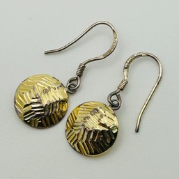 Sterling Round Dangle Earrings 1.5g