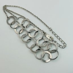 Signed Sterling Circle Link Necklace 10.6g