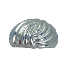 Signed Sterling Modernist Ribbed Ring, Sz 5, 5.88g