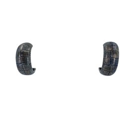 Sterling Textured Basket Weave Earrings, 7.11g