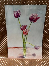 'Tulips' Original Watercolor By M. Allen