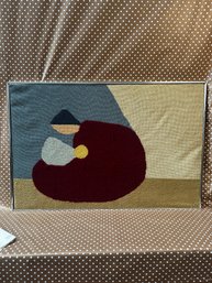 'Woman And Child' Vintage Textile Art, 1963