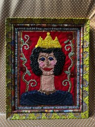 'Queen Of Quitealot' Mixed Media Button Artwork