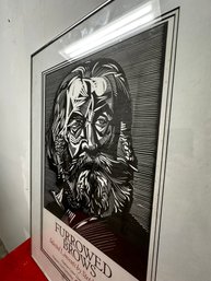Framed Litho Of Walt Whitman, 1987