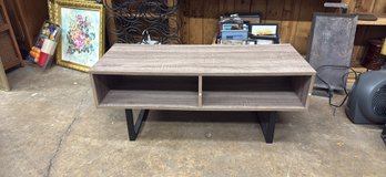 Modern Grey Wood Grain Media Console TV Stand