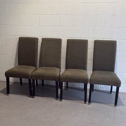 Set Of 4 Olive Green Dining Chairs