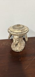 Carved Wood Tribal Figure Lidded Container