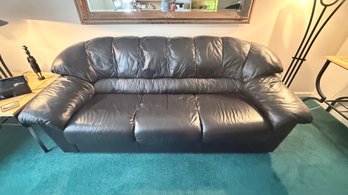 Vintage 1980s-style Black/Brown  Leather Sofa
