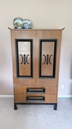 Vintage Mid-Century Modern Asian-Inspired Armoire / Tall Cabinet