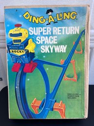 Vintage 1971 Ding A Ling 'Super Return Space Skyway' Toy Set By Topper Toys