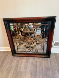 Arts And Crafts Style Metal Hanging Mirror.