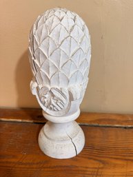 White Distressed Wood Finial
