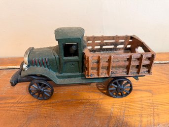 Vintage Cast Iron Toy Stake Truck