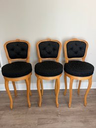 Lot Of Three Upholstered Swiveling Barstools